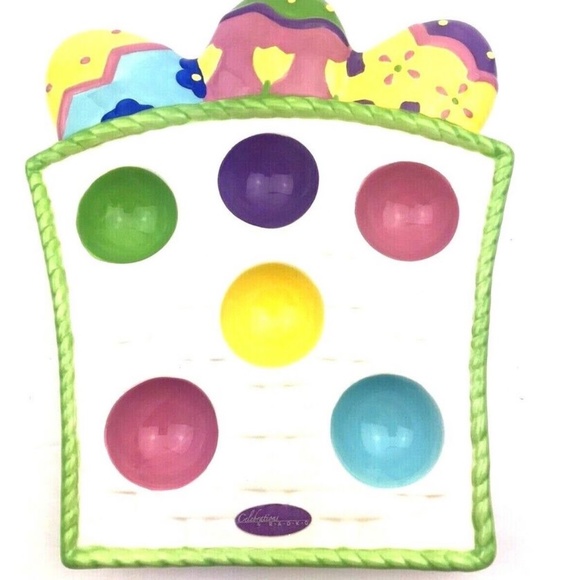 Easter Egg Holder Plate Tray holiday decor 6 spots celebrations by Radko - Picture 1 of 6